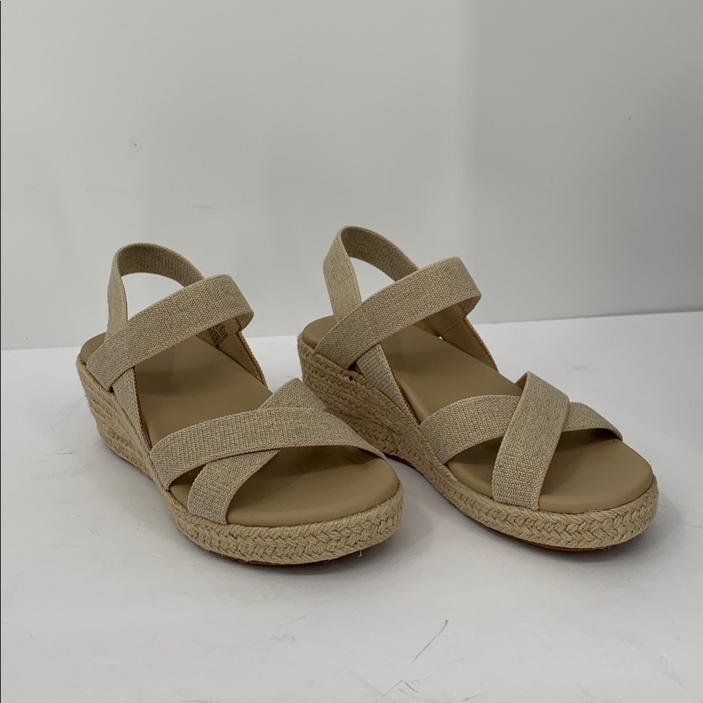 ABEO Riviera Stretch platform wedge espadrille sandal shoe linen strappy new 5 - Picture 4 of 8